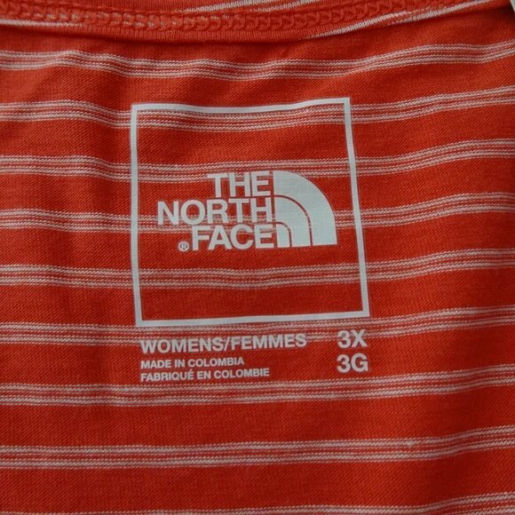 The North Face Tank Top Women's Plus Size 3X Orange Stripe Slim Fit - Picture 5 of 11